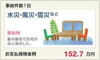 事故件数1位 水災・風災・雪災など